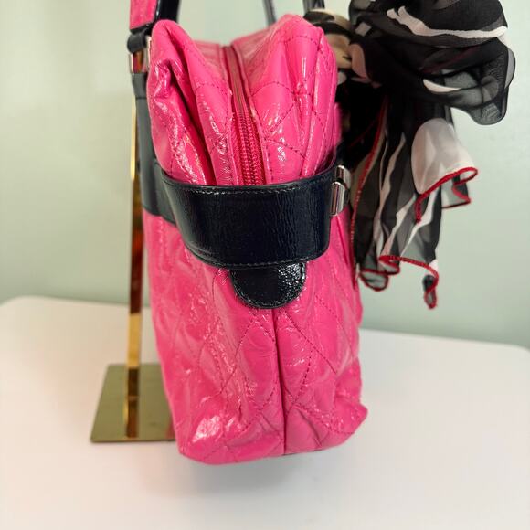 Original by Sharif 1827 Satchel Shoulder Bag Pink Barbiecore Quilted Elegant - Picture 13 of 15